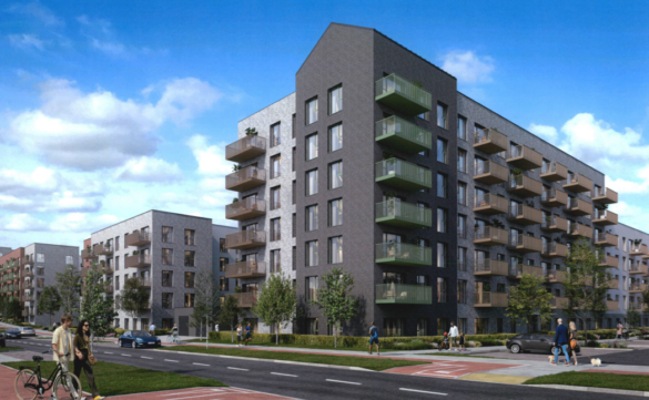 Clonburris - There will be 449 apartments in total with 216 one-beds, 46 two-beds (for three persons), 187 two-beds (for four persons) and a further 46 duplexes. Credit: 3D Design Bureau